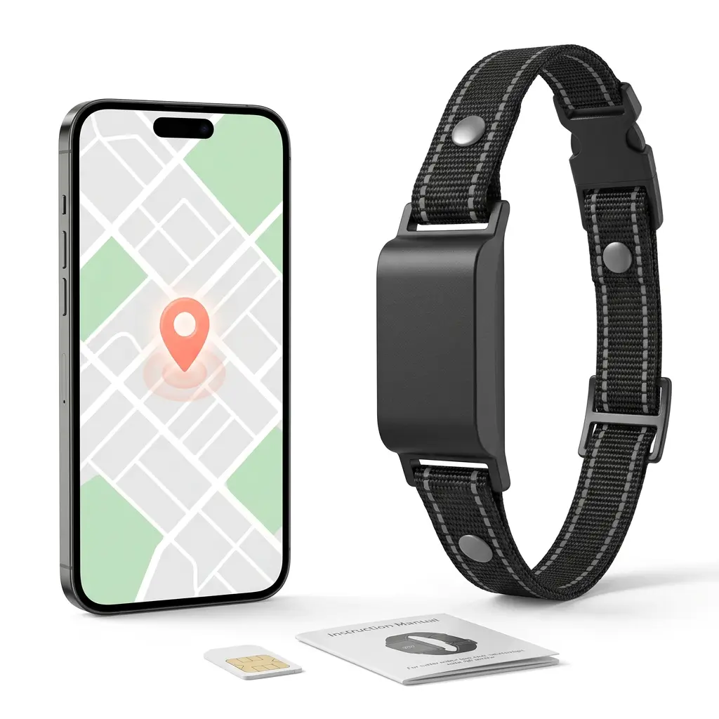 KLINE GPS Dog Collar - Wireless Pet Safety Smart Tracker SIM INCLUDED- Real-Time Unlimited Range Location Tracking - Waterproof IP67 Durable Design - Activity Monitor for All Dog Breeds