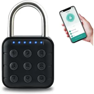 Combination Padlock with Tuya App, Bluetooth Padlock 6-Digit Code Lock for Locker, High Security Lock IP67 Rated Waterproof for Gate/Shed/Fence/Locker, Black
