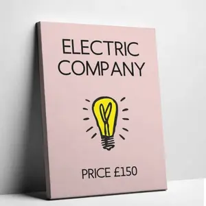 Electric Company Monopoly Bathroom Print Poster，Art Wall Poster Decor Bedliving Officr Interesting Decorative Aesthetics