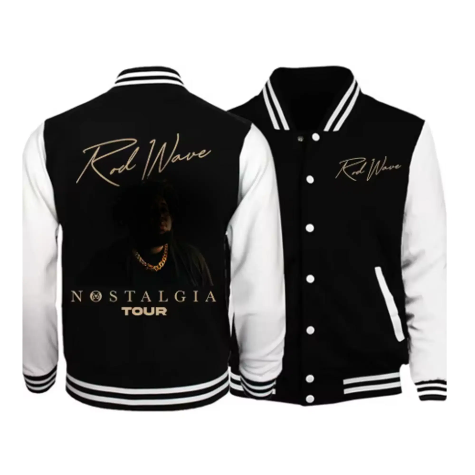 Rod Wave Hip Hop Music Hoodie Baseball Jackets, Baseball Jacket, Varsity Style Jacket, Unisex Sport Streetwear