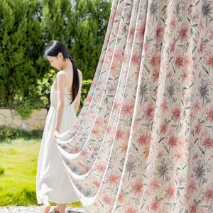 French Country Print Thermal Curtains, Light Blocking Eyelet Curtains for Bedroom, Stylish Practical Printed Curtains for Light Control and Privacy