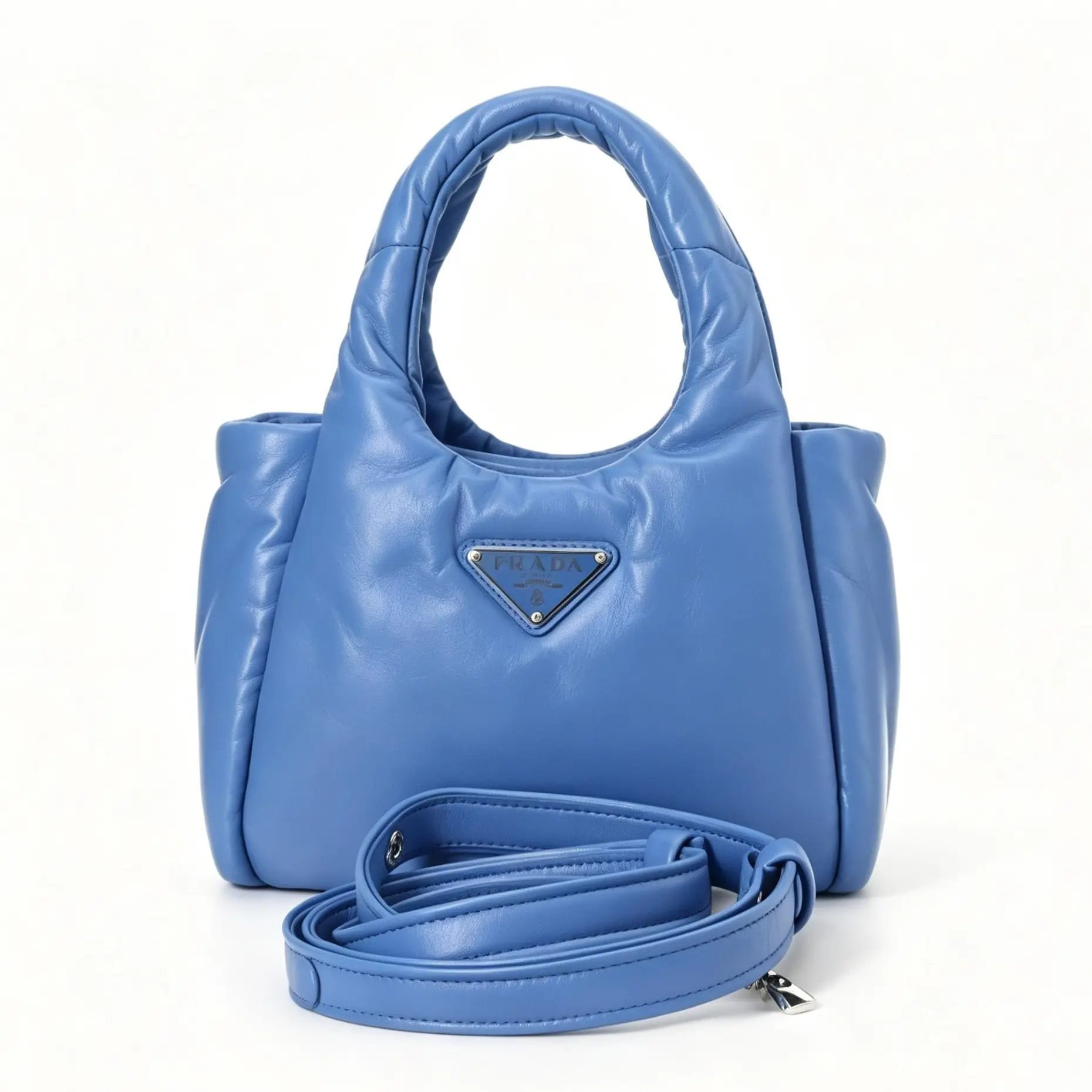 Pre-owned PRADA Blue Basket Design Handheld Crossbody Bag Fashionable Elegant Daily Use Bag, 19*9*16cm, th3607711, Fashionable Bags, Elegant Design