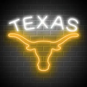 TEXAS Longhorn Neon Sign – LED Wall Light for Bedroom, Game Room, Bar – Western Rustic Decor
