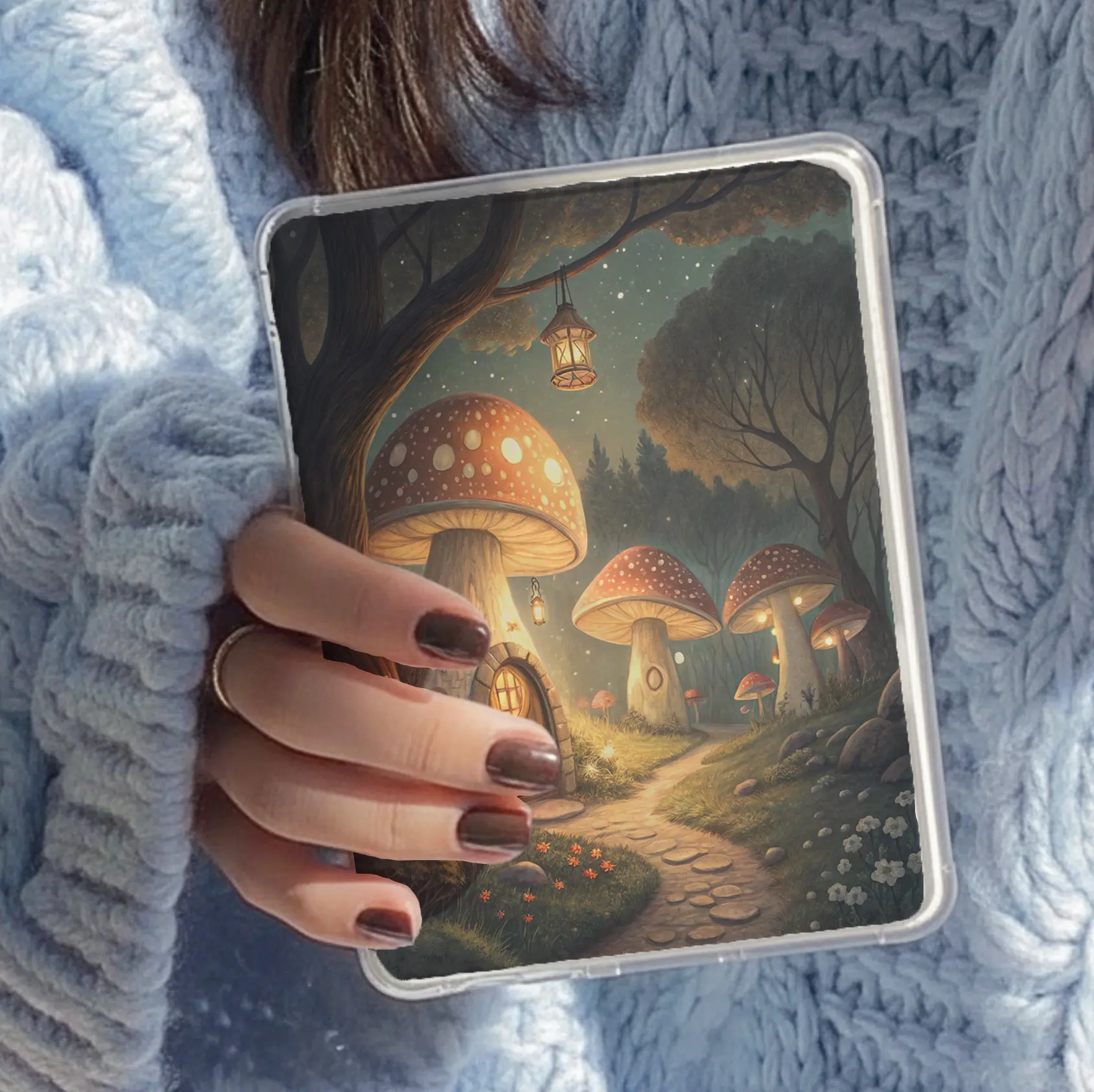 Fairy Mushroom Fantasy Bookish Kindle Insert for Clear Case – Aesthetic Book Lover Decor | Cozy Reading Accessory
