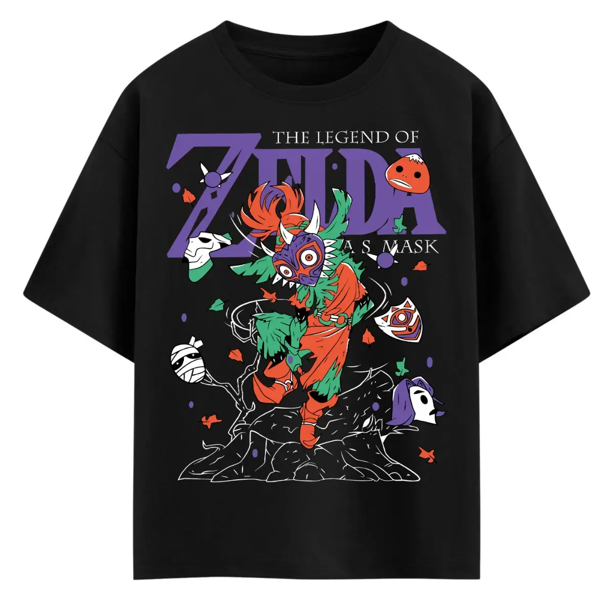 [KM 100%cotton]The Legend of Zelda Game T-shirt & Sweatshirt, Majora's Mask Graphic Tee, Vintage Oversized Unisex Streetwear, Gamer Fan Gift For Men Women funny shirts men,humor graphic tee Streetwear graphic tee,humorous tshirt ,funny shirts