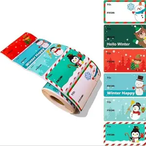 500 Christmas Gift Labels Self-Adhesive Santa Claus Stickers Holiday Wrapping Paper Decoration Name Tags 8 Designs