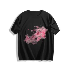Women's Crewneck Short Sleeve T Shirt Watercolor Pink Cherry Blossom Floral Print Cute Casual Daily Wear Spring Summer Soft Premium High Quality Graphic Tee For Women |     US Local Fast Shipping