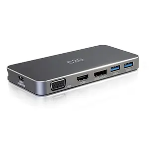 C2G USB-C 7-in-1 Dual Display MST Docking Station with HDMI, DisplayPort, VGA and Power Delivery
