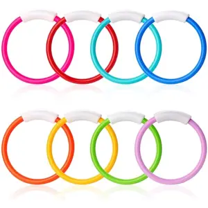 Dive Rings Pool Toys, 8 Pcs Colorful Pool Rings for Kids, Underwater Training Swimming Diving Toy for Kids Gifts Summer Swim Water Fun Games