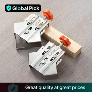 IMBOT Stainless Steel Adjustable 90-degree Right Angle Clamp, Durable Self Locking Plate Design Fixing Clamp for Woodworking & Daily Use, Metal