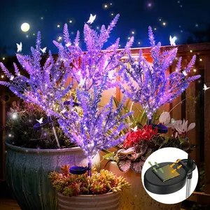 1-Pack Realistic Lavender Design Solar Garden Lights with Auto Solar Charging & Night Glow - Outdoor Pathway Yard Decorations LED Lamp Lighting for Festival Decor & Family Gifts
