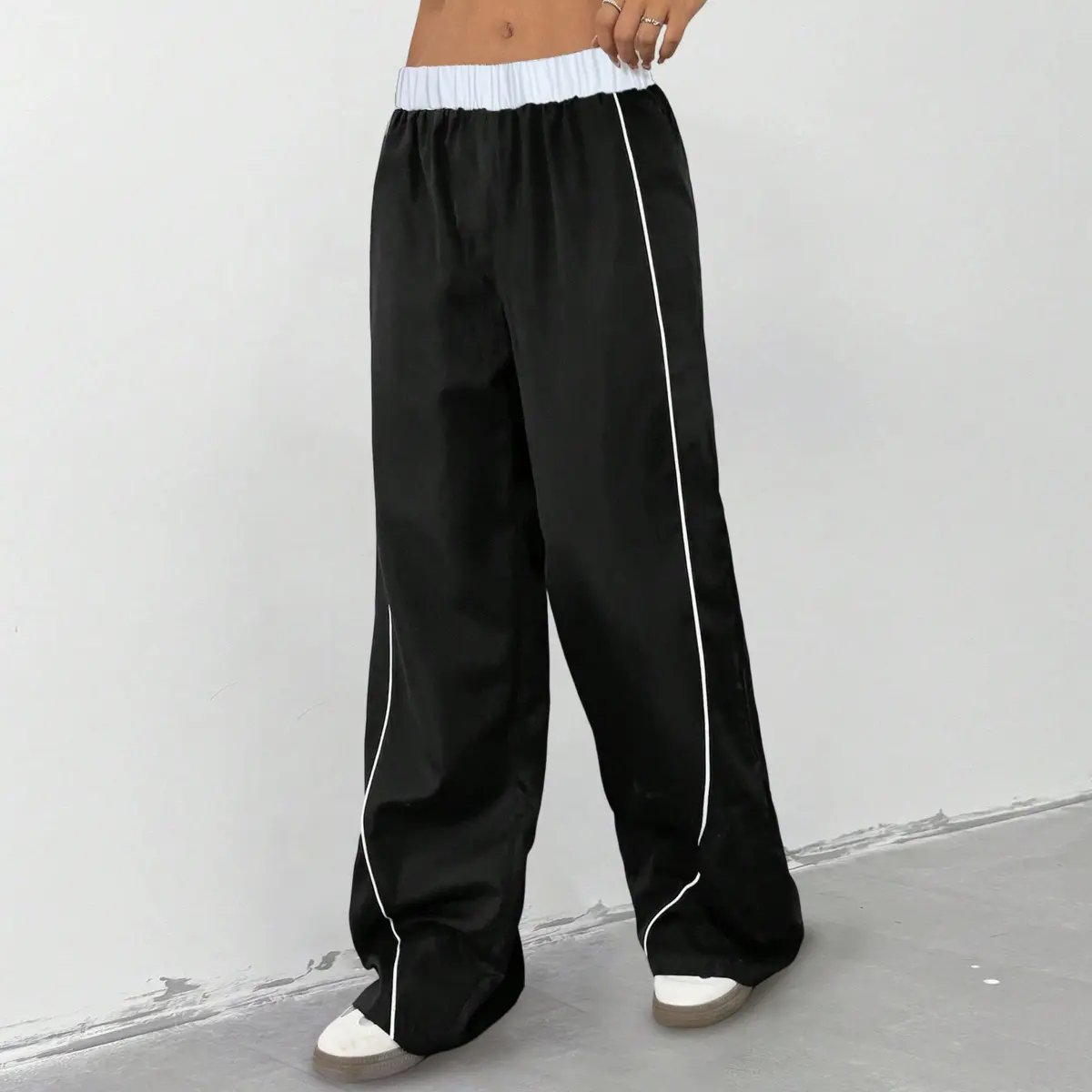 Teen Girls Casual Side Striped Soft Lightweight Trousers | Stylish Easy Care School Bottoms