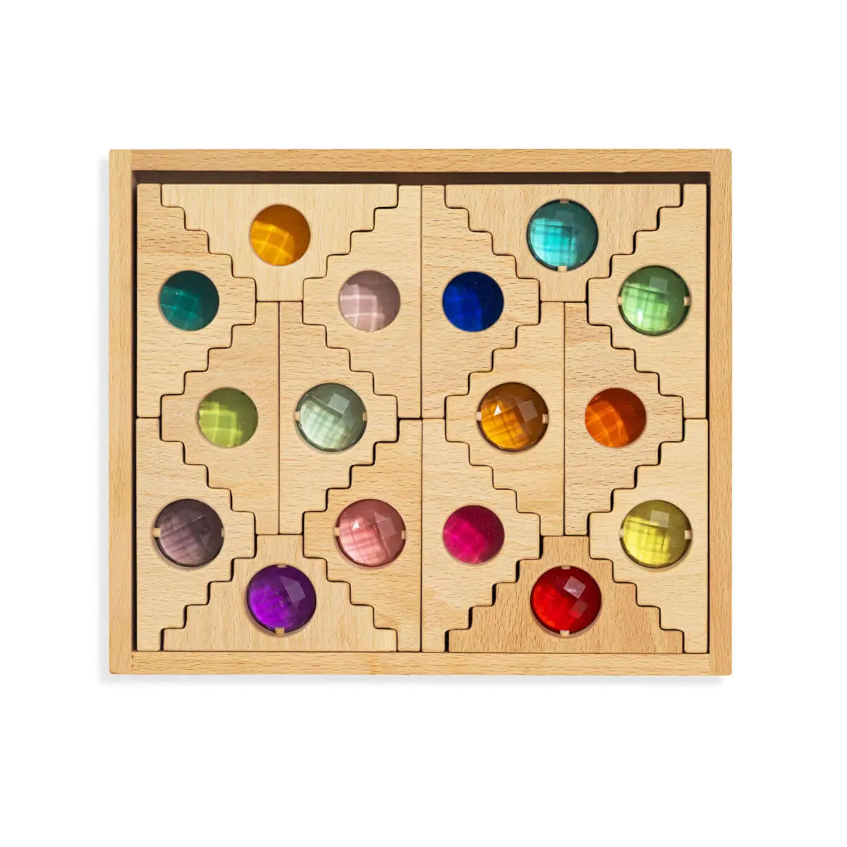 Kaia Blocks - 16-Piece - Wooden and Acrylic Kid's Montessori Toy