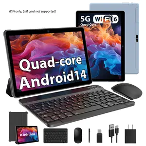 10.1" Android 14 Tablet - Gray with Keyboard & Stylus, WiFi 6, 8000mAh Battery, Bluetooth 5.0, 2 in 1 Tablet