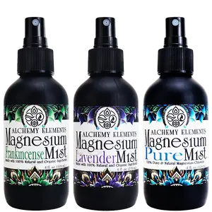 Magnesium Mist by Alchemy Elements | Pure, Frankincense, & Lavender | Hydrosol for Skin Vitality Muscle Relief & Rejuvenation | Organic Moisturizers |