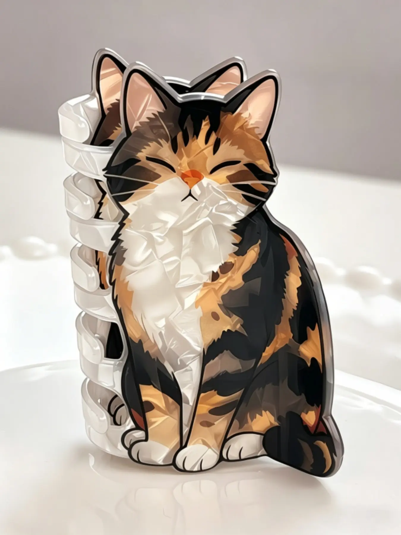 Cute Tortoiseshell Cat Hair Claw, Acrylic Animal Hair Clip, Trendy Fashion Daily Accessory, Adorable Hairstyle Holder, Acrylic Hair Clips, Fun Hair Clips, Fashion Hair Accessories