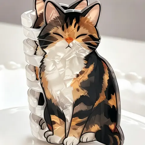 Cute Tortoiseshell Cat Hair Claw, Acrylic Animal Hair Clip, Trendy Fashion Daily Accessory, Adorable Hairstyle Holder, Acrylic Hair Clips, Fun Hair Clips, Fashion Hair Accessories, Clips for Hair