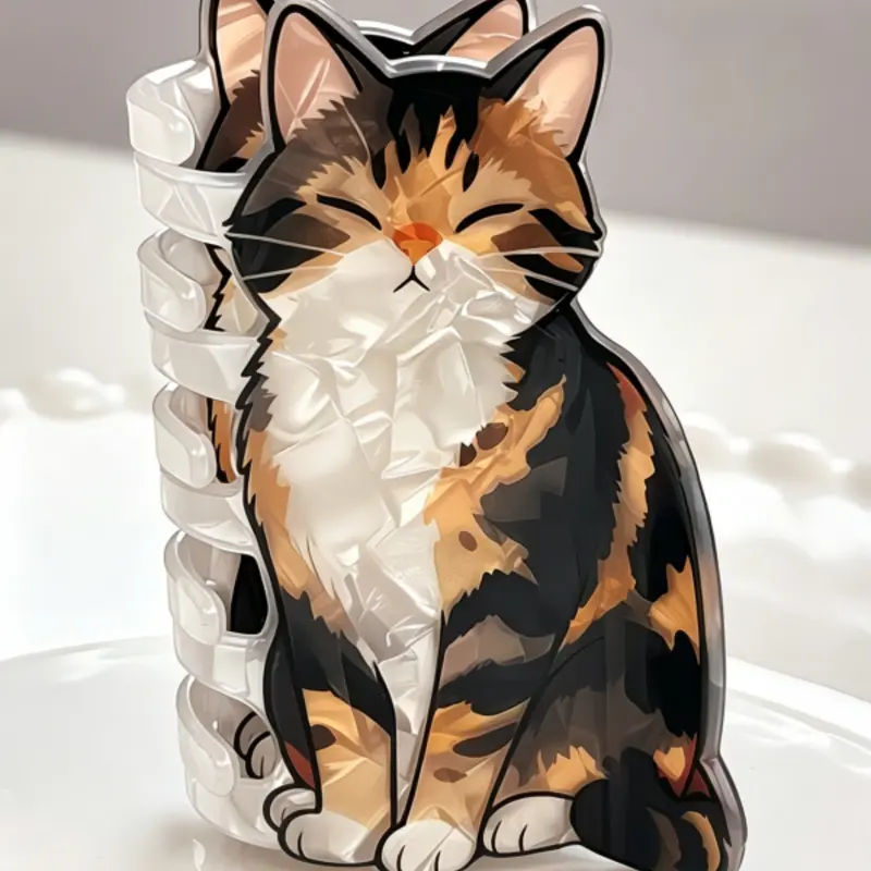 Cute Tortoiseshell Cat Hair Claw, Acrylic Animal Hair Clip, Trendy Fashion Daily Accessory, Adorable Hairstyle Holder, Acrylic Hair Clips, Fun Hair Clips, Fashion Hair Accessories, Clips for Hair