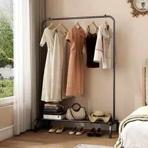 Metal Clothing Rack, Garment Rack with Bottom Shelf for Hanging Clothes, Coats, Skirts, Shirts, Sweaters