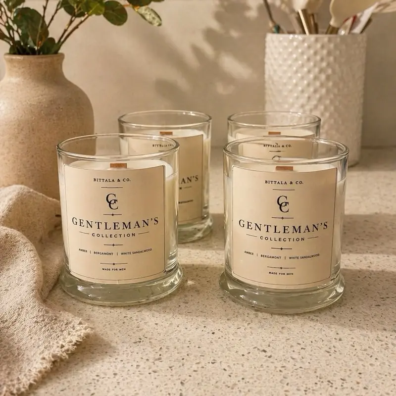 Bittala & Co. Gentlemen's Collection - Aromatic, Bergamot, White Sandalwood Scented Candles for Men