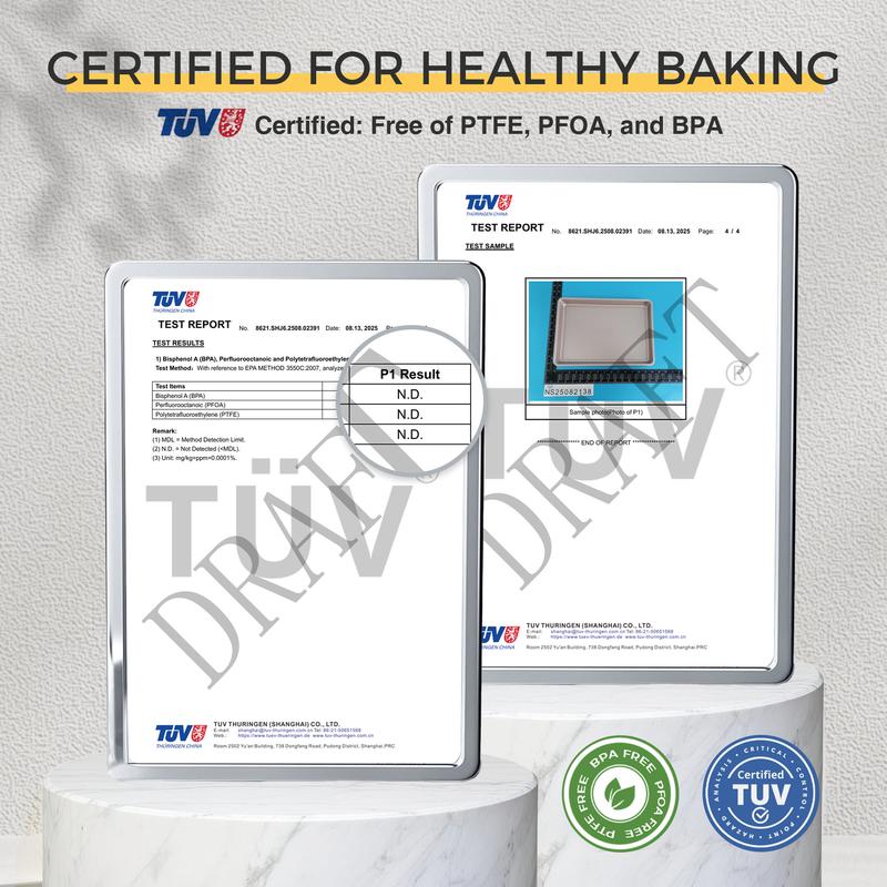 [BF&CM]HONGBAKE Diamond-Texture Baking Sheet Pan Set, Non-Stick Cookie Sheets, Teflon-Free Heavy Duty Bakeware - 3 Sizes, Baker, Pink Kitchenware Cooking