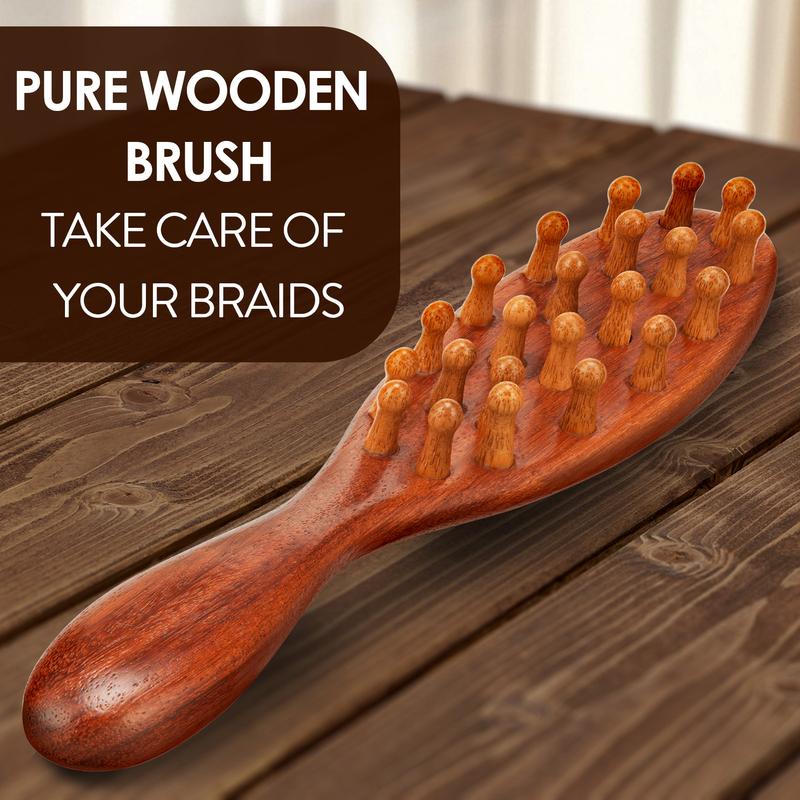 【Valentinesdaygift】Loc Brush for Dreads, Comfortable Massage Comb, Scraping Massage Tools Wide Tooth Comb, Elegant Wood, Love At First Find