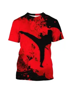 Japanese Karate 3d Printed T-shirt For Men Sports Breathable Comfortable Tee Shirt Short Sleeves Fashion Trend Hot Blood Tee