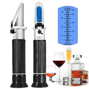 Handheld Alcohol Refractometer,V·RESOURCING 0~80% Alcohol Content Measurement Tool Tester for Spirits Distilled Ethanol with Water Like Whiskey, Brandy;Used in Scientific Research, Alcohol Purchase