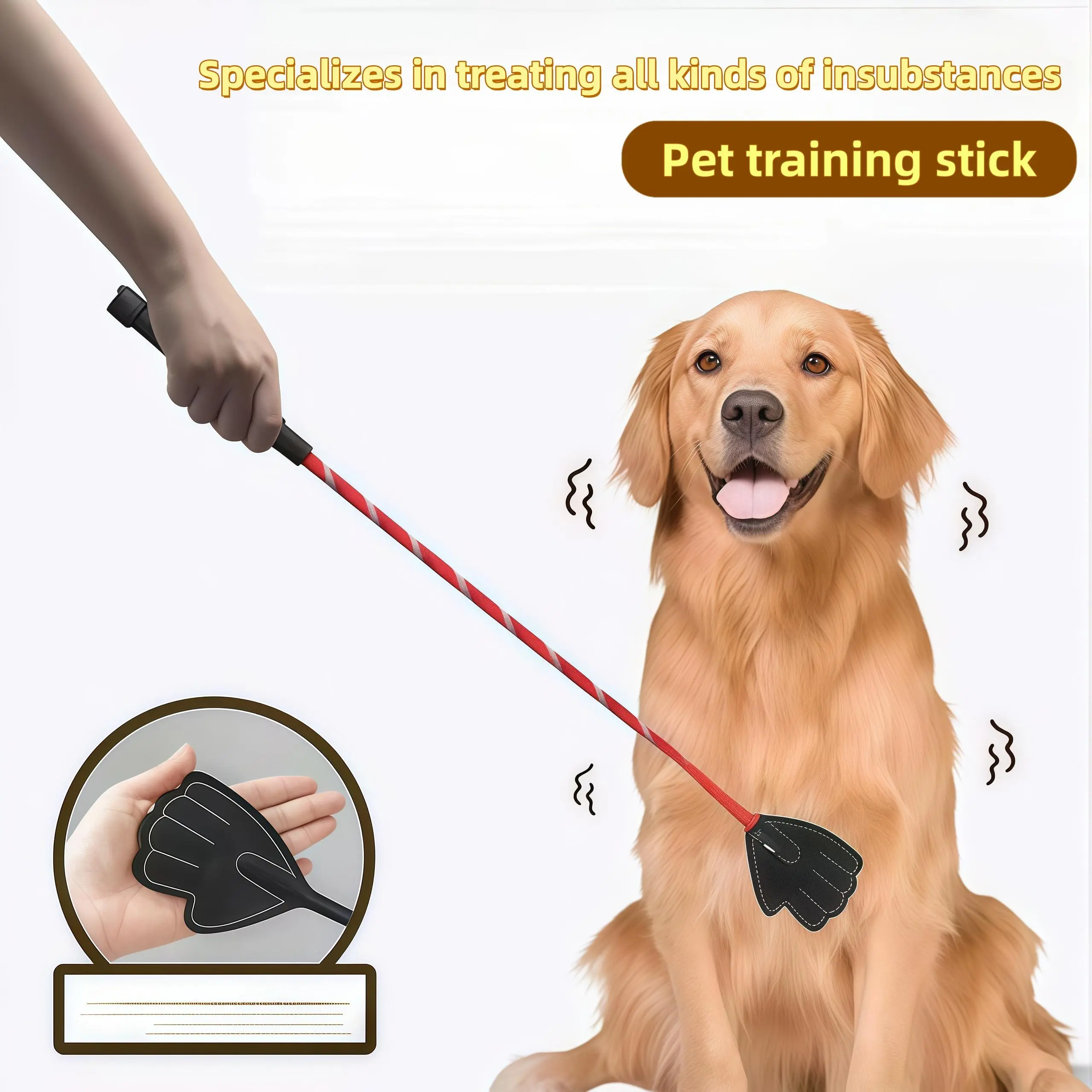Dog Training Soft Whip with Long Handle - Rubber Training Racket, Skin Safe Pet Training Aid for Puppy Behavior Management, Gentle on Skin, Durable