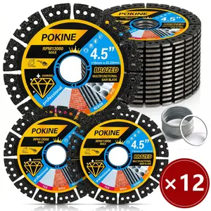12/9/6/3 PCS 4.5"(115 * 22.23mm) Glass Cutting Disc for Angle Grinder, Rock Slab Grinding Disc Diamond Cutter Saw Blade, Ultra-Thin Cutting Grinding for Marble Granite Porcelain Tile Glass