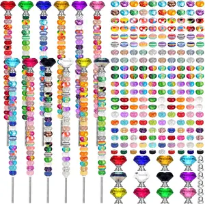 236Pcs DIY Fairy Wand Garden Stakes Kit, Crystal Beaded Decorative Wands Set, Outdoor Garden Decoration with Assembly Guide (Diamond Top) - Home Improvement.