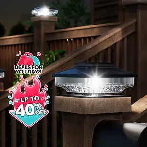 Solar Post Cap Lights Modern Outdoor | Easy Installation,summergarden ,easiestgardenmakeover,Bright White & IP65 Waterproof | For Fence & Deck Lighting, Solar Powered & Decorative