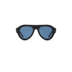 Ray-Ban Pilot Sunglasses in Black & Dark Blue Ray-Ban Pilot Sunglasses in Black & Dark Blue