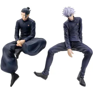 2Pcs JJK Figure Geto Suguru Figures JJK Sitting Figure Gojos Statue JJK Geto Suguru Action Figure Desktop Figurine 5.51IN
