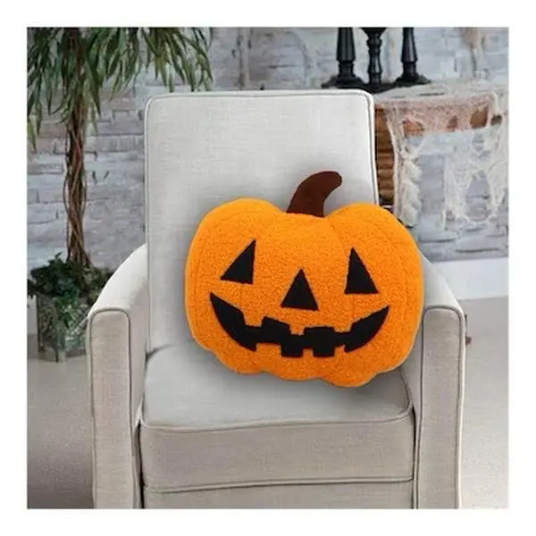 Halloween Black & Orange Pumpkin Pillow
