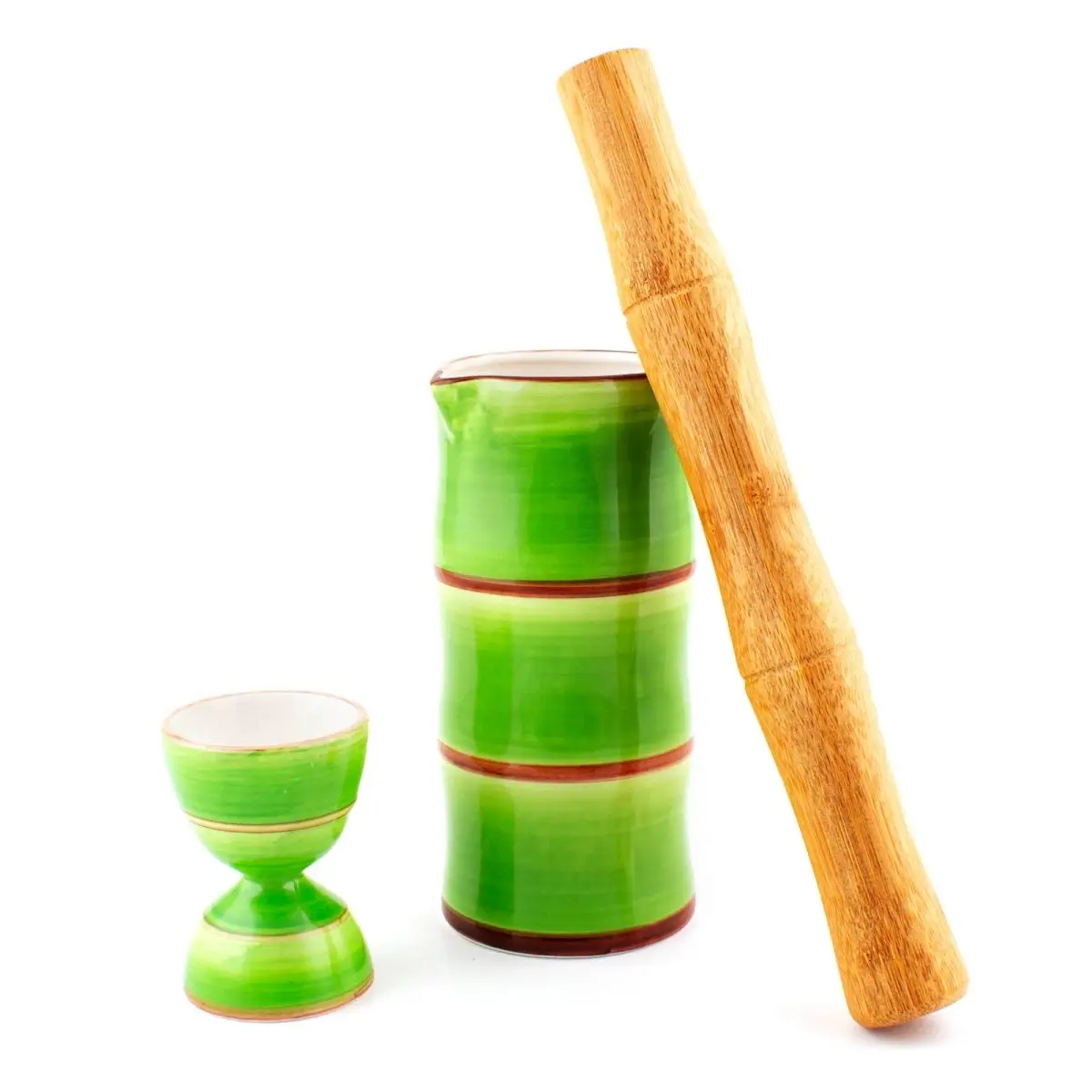 BarConic® Master Tiki Bar Set - Bamboo, Ceramic, Glass and Wood Utensils with 24 oz Capacity for Home Kitchen Bar Use, 24 Ounce
