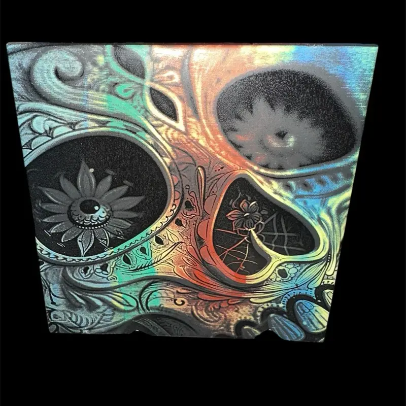 Painted and Laser Engraved Tile - High-Quality Crafted Design - Ideal for Various Decorative Applications