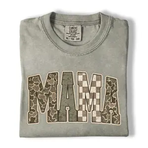 Comfort Colors Camo Mama Shirt, Checkered Mom Graphic Tee, Mother’s Day Shirt, Trendy Gift for Moms