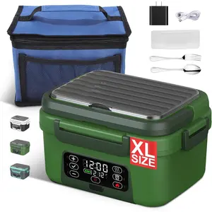Cordless Electric Heated Lunch Box, 1.5L - 6.3 Cups 20000 mAh 100W Rechargeable  Self-Heating  Warmer with Removable Divider, Spoon, Fork, , Portable Lunchbox for  Travel Office