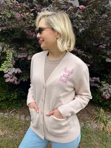 "teach eat love" Oversized Cluny Cardigan