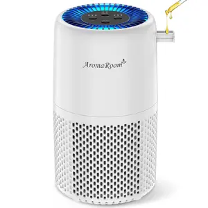 Air Purifier for Home Bedroom, AromaRoom H13 HEPA Air Filter For Smoke Pollen Dander Hair Smell Air Cleaner, 3-in-1 Filter with Sleep Mode, Quiet Air Cleaner For Pets, Home, Baby Room (White)