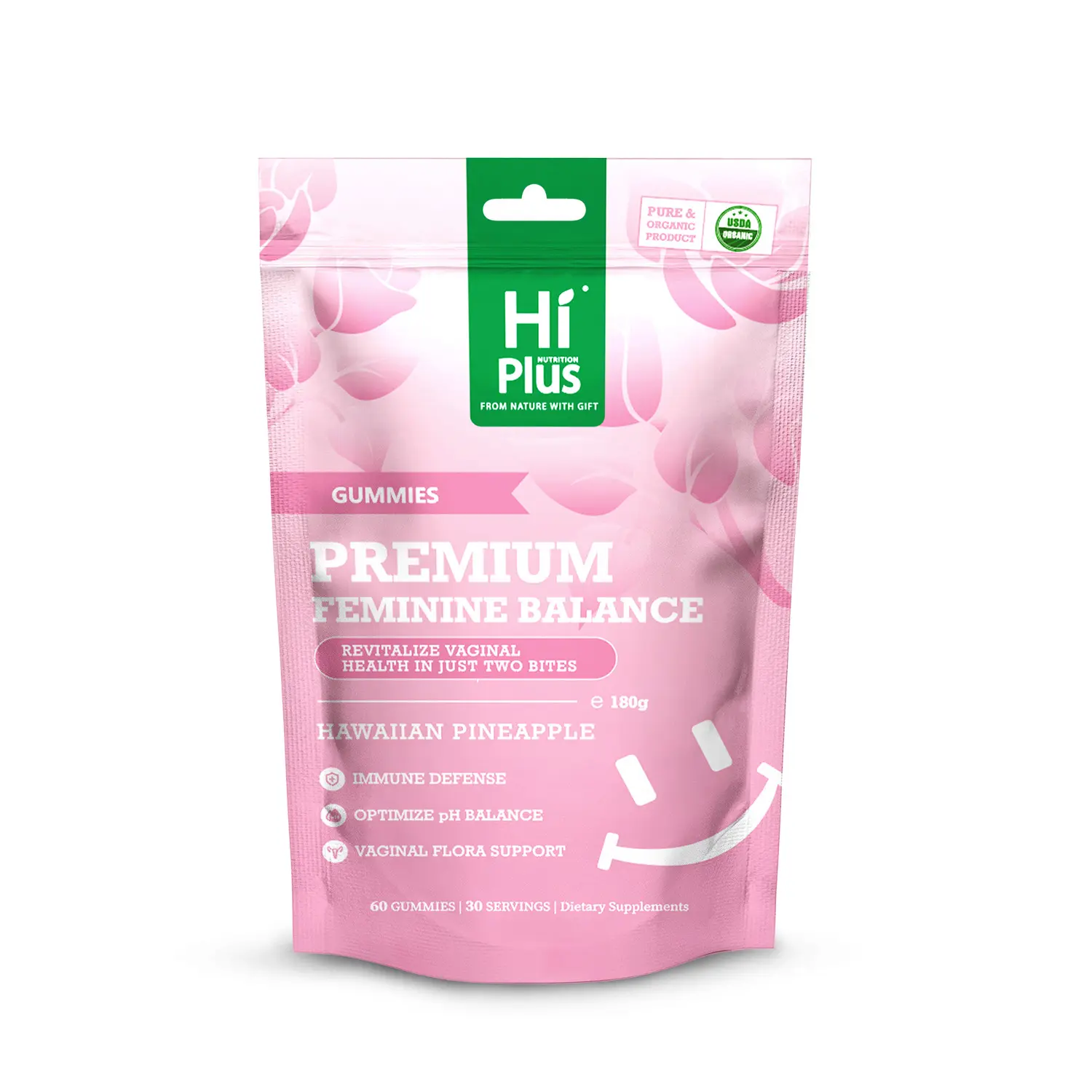 HiPlus Premium Feminine Balance Gummies for Women’s Health & Wellness | Immune Support, Vegan, Gluten-Free | Hawaiian Pineapple Flavor | 60 Gummies (30 Servings) magnesium maca root women shop para tiiiiiiiiiiiiiiiiiiiiii serving supplement sweet ora d-ch