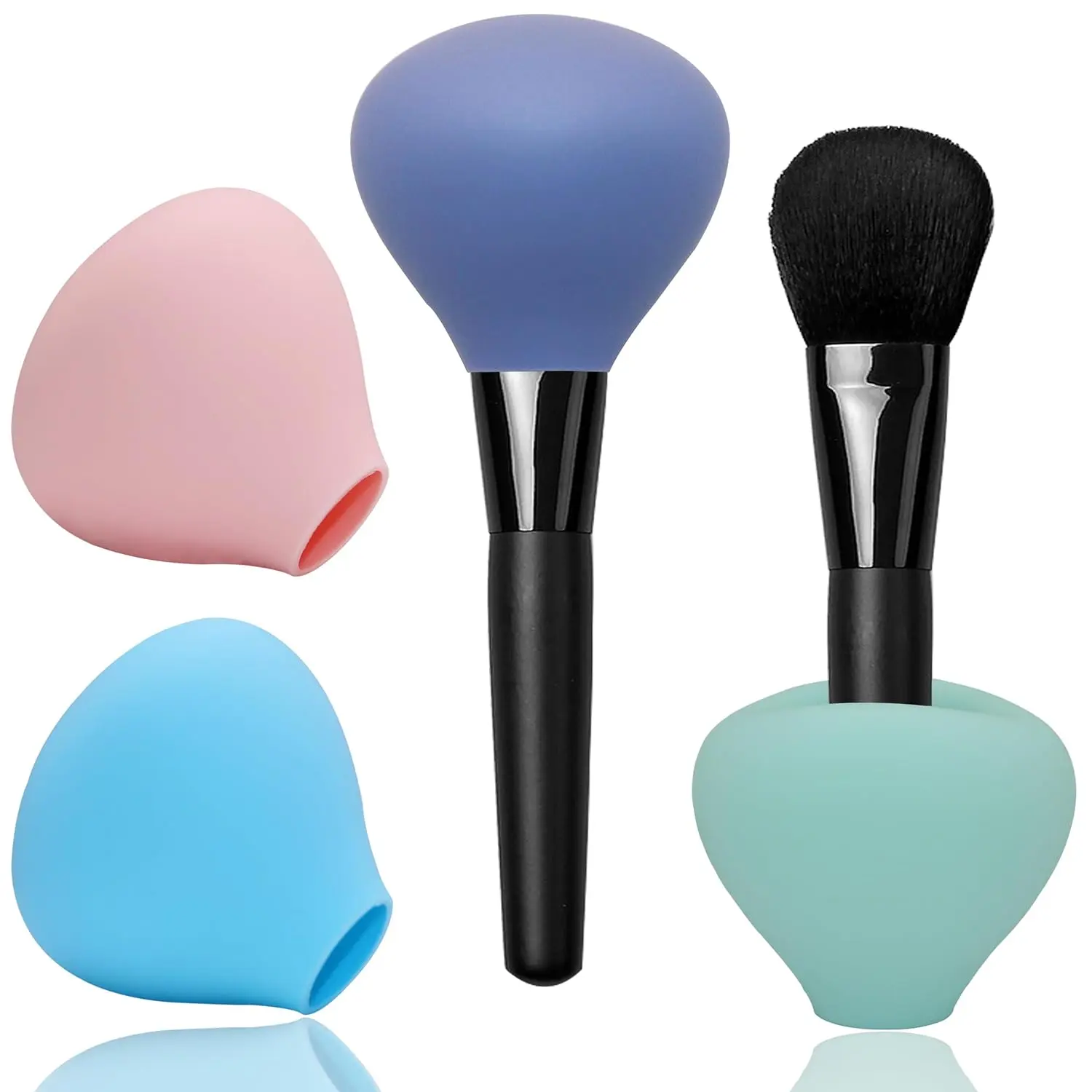Makeup Brush Covers, 4 Pack Reusable Brush Holders for Travel, Silicone Organizer Case for Makeup Storage, Dustproof Brush Protector for Makeup Lovers and Wife