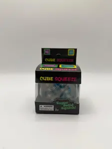 Cube Squeeze Squishy Stress Cube | Clear Glitter Snowflake Fidget Toy | Super Solid Squish Sensory Toy