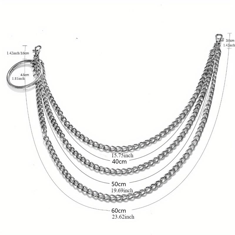 6 Pieces Chain Belt Jeans Pants Chain Pocket Waist Chain Multi-Layer Hip Hop Metal Wallet Chain for Men Women 6 Pieces Chain Belt Jeans Pants Chain Pocket Waist Chain Multi-Layer Hip Hop Metal Wallet Chain for Men Women
