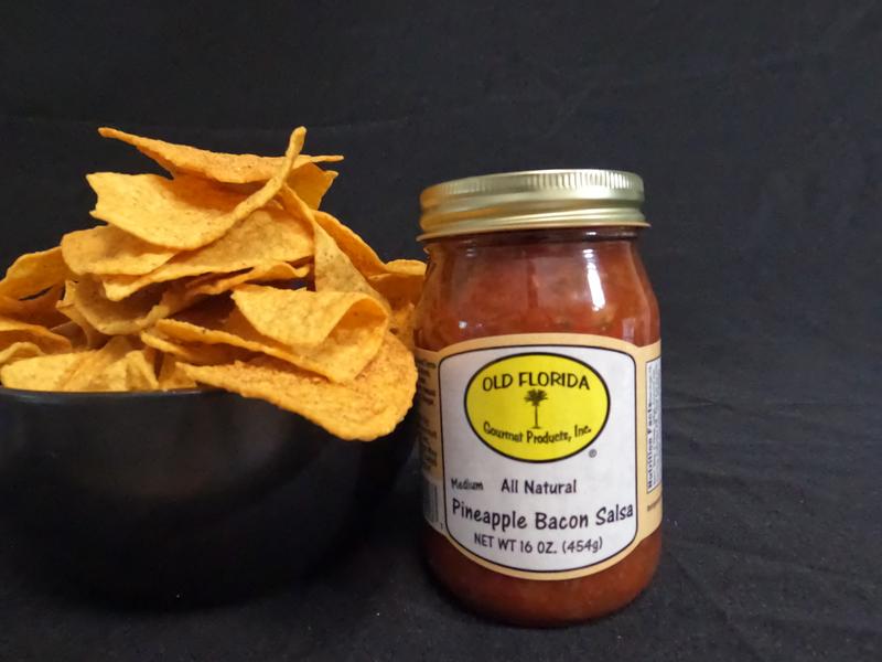 Pineapple Bacon Salsa by Old Florida Gourmet | Rich Bacon with Sweet Pineapple with Medium Spicy Level in a Glass Jar - All Natural No Preservatives