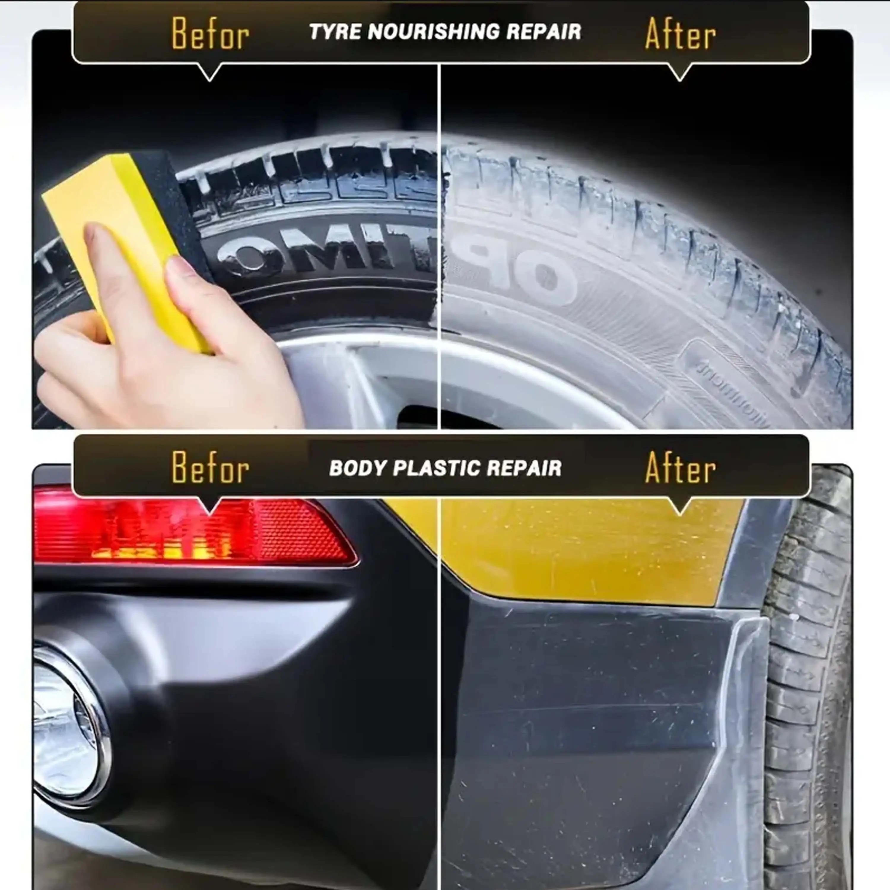 Tire Maintenance Coating Paste - Durable Protection & Plastic Component Brightener Long-lasting protective coating, anti-aging, tire protection