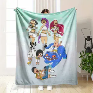 Funny Bob's Burgers Blanket Belcher Family Music Band Print Soft Flannel Fleece Throw Cartoon Pop Star Parody Pattern Gift For TV Show Fan