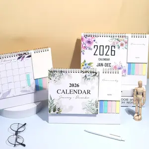 2026 Desktop Calendar January to December, Writeable Daily Planner with Sticky Notes, Home and Business Use, Efficient Time Management