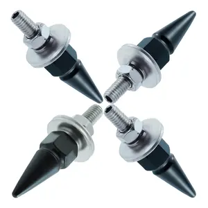 Spike License Plate Bolt 4 count Decorative License Plate Screw Fasteners Kit  Alloy Fit       Accessories (Black)